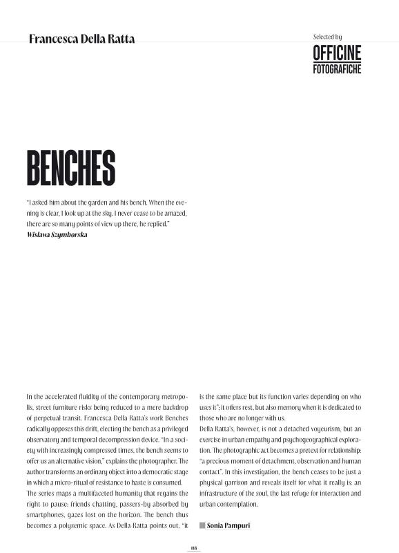 Cities16 - Francesca Della Ratta – Benches